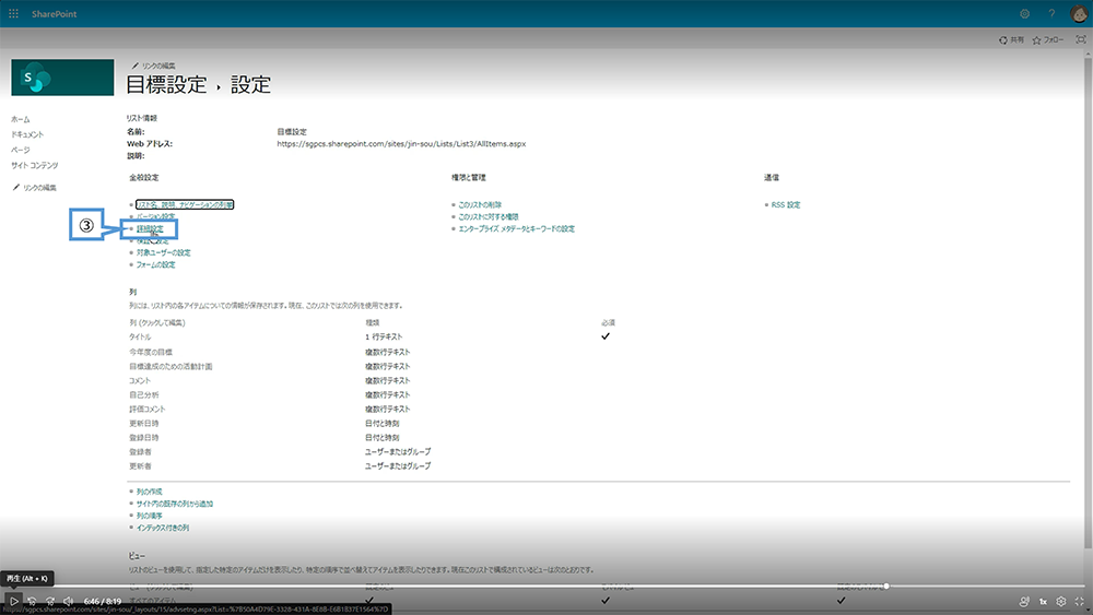SharePoint リスト編集・閲覧を制限