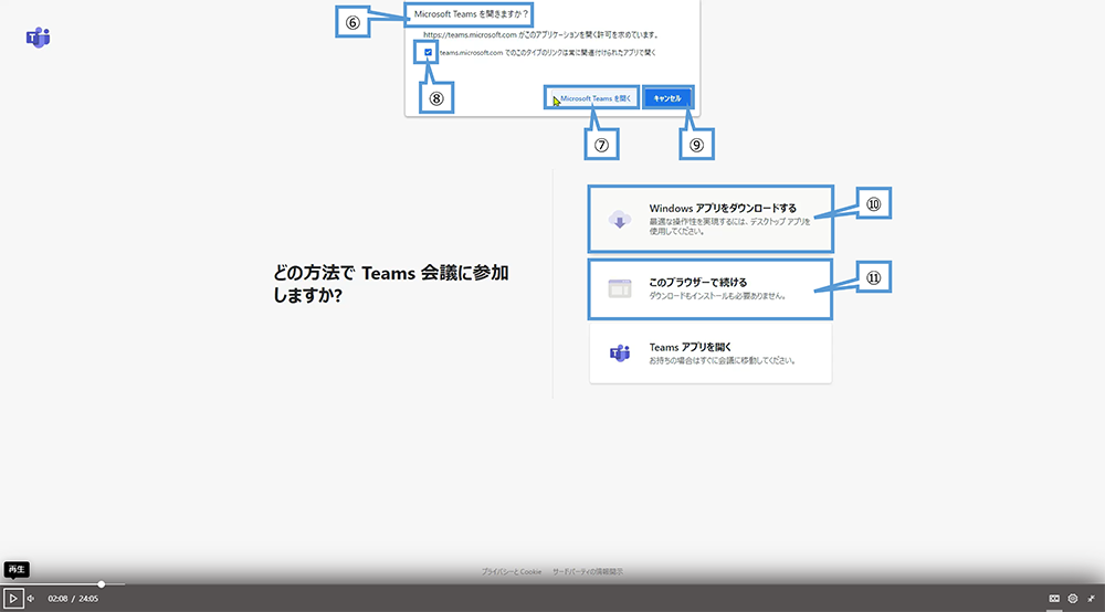 Web 会議の参加方法（ブラウザーの Outlook ）