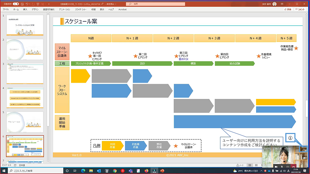 画面共有中のサムネイルの非表示