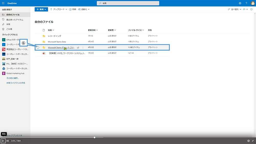 Teams で共有したファイル保管場所のしくみ